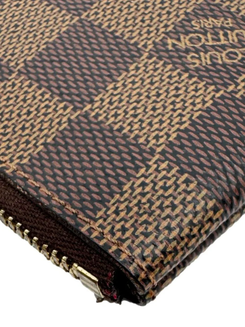Louis Vuitton  Key Cles Damier Ebene Pouch Brown